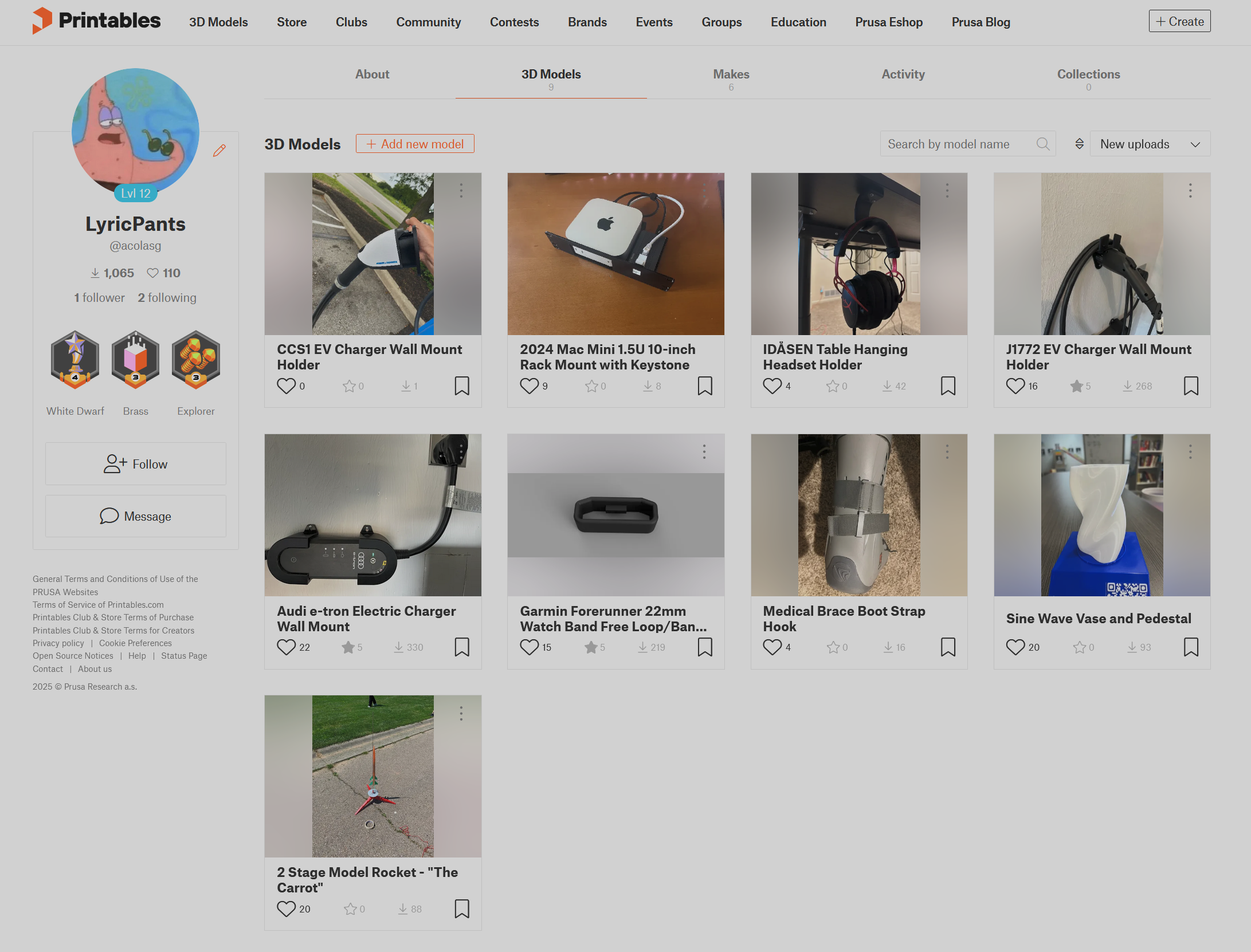 My Printables profile