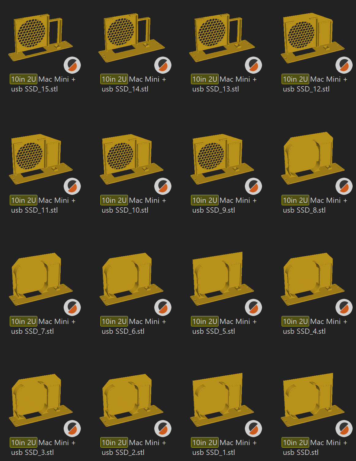 All 16 prototype iterations